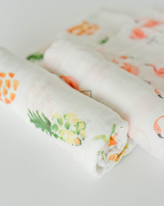 Little Unicorn Deluxe Muslin Swaddle Blanket 2 Pack | Pink Ladies