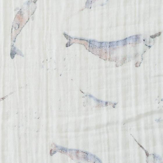 Little Unicorn Cotton Muslin Swaddle Blanket | Narwhal