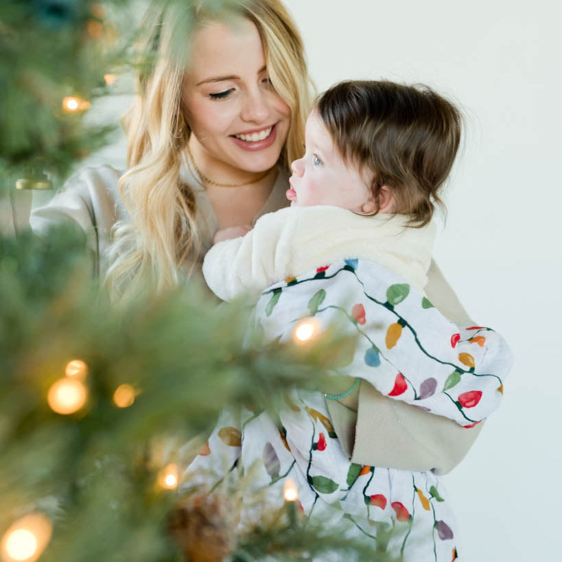 Little Unicorn Cotton Muslin Swaddle Blanket | Christmas Bulbs