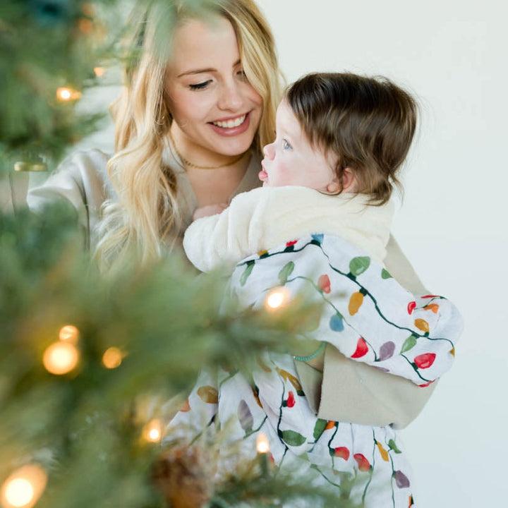 Little Unicorn Cotton Muslin Swaddle Blanket | Christmas Bulbs