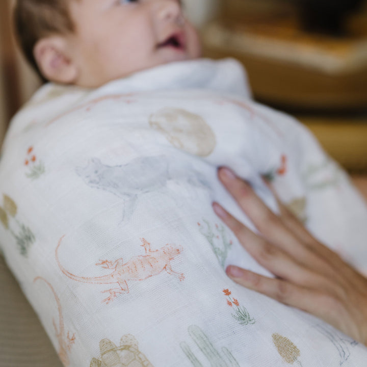 Little Unicorn Cotton Muslin Swaddle Blanket | Desert Night
