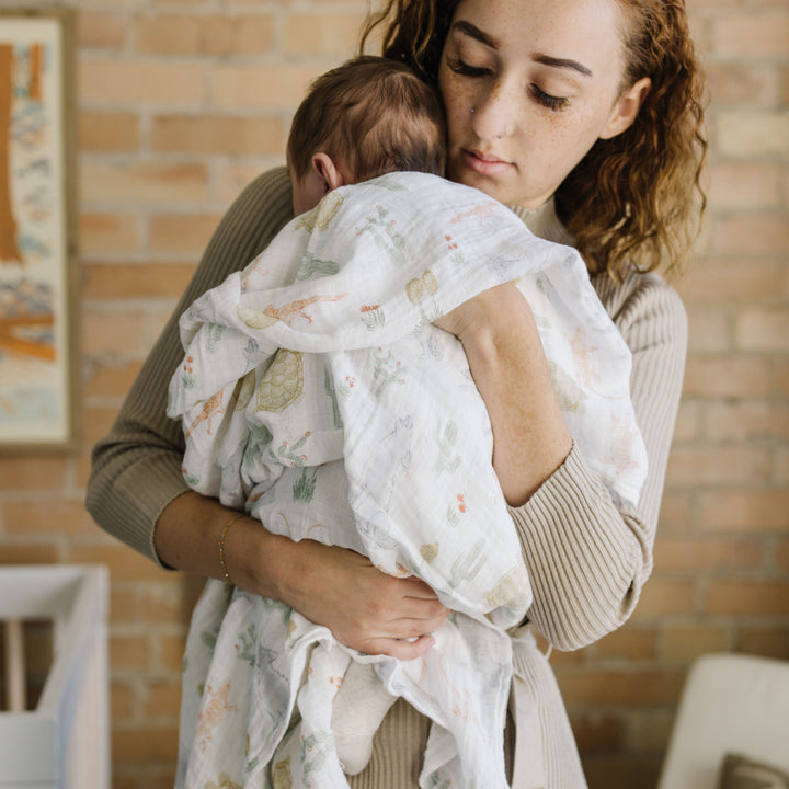 Little Unicorn Cotton Muslin Swaddle Blanket | Desert Night