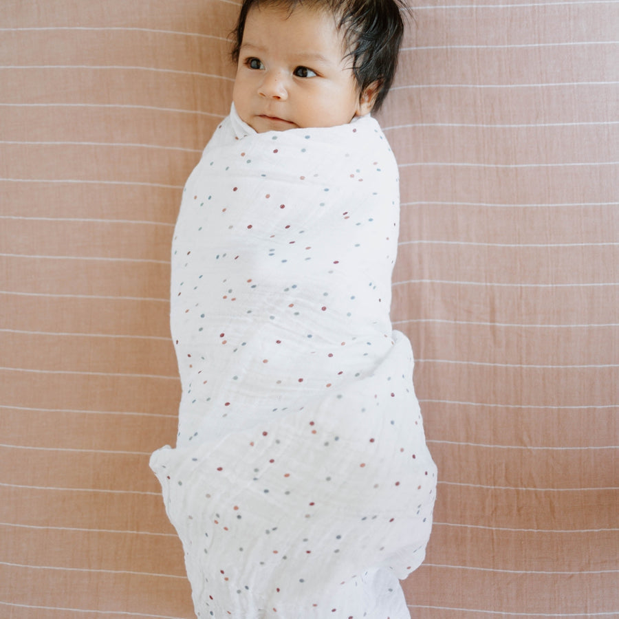 Little Unicorn Cotton Muslin Crib Sheet | Mauve Stripe