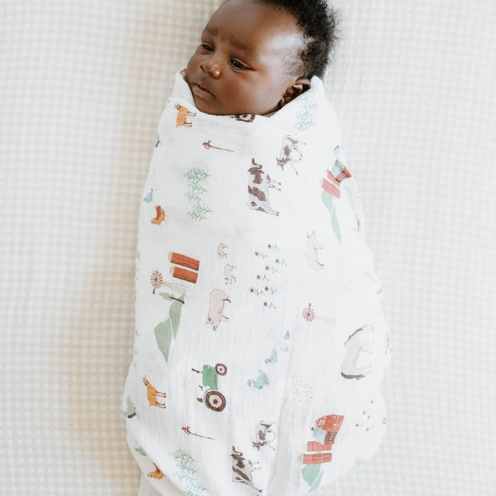 Little Unicorn Cotton Muslin Crib Sheet | Tan Gingham