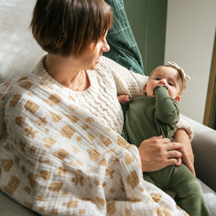 Little Unicorn Cotton Muslin Swaddle Blanket | Gingerbread Village