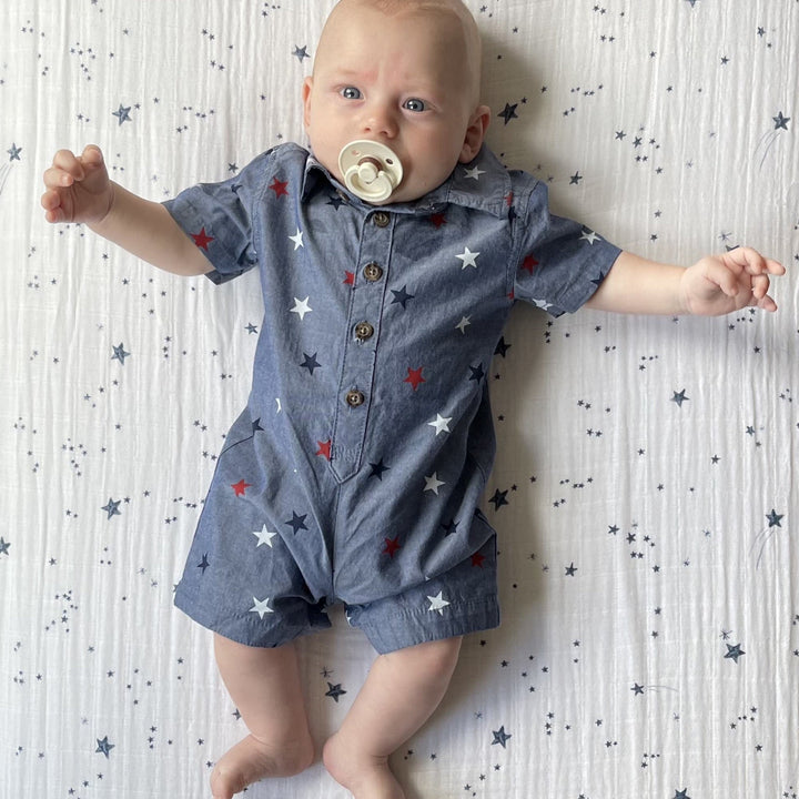 Little Unicorn Cotton Muslin Crib Sheet | Shooting Stars