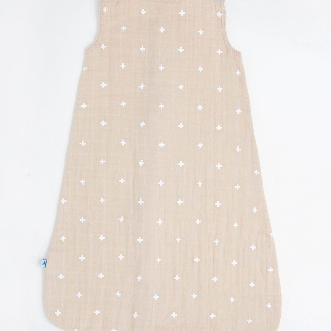 Little Unicorn Cotton Muslin Sleep Bag | Taupe Cross