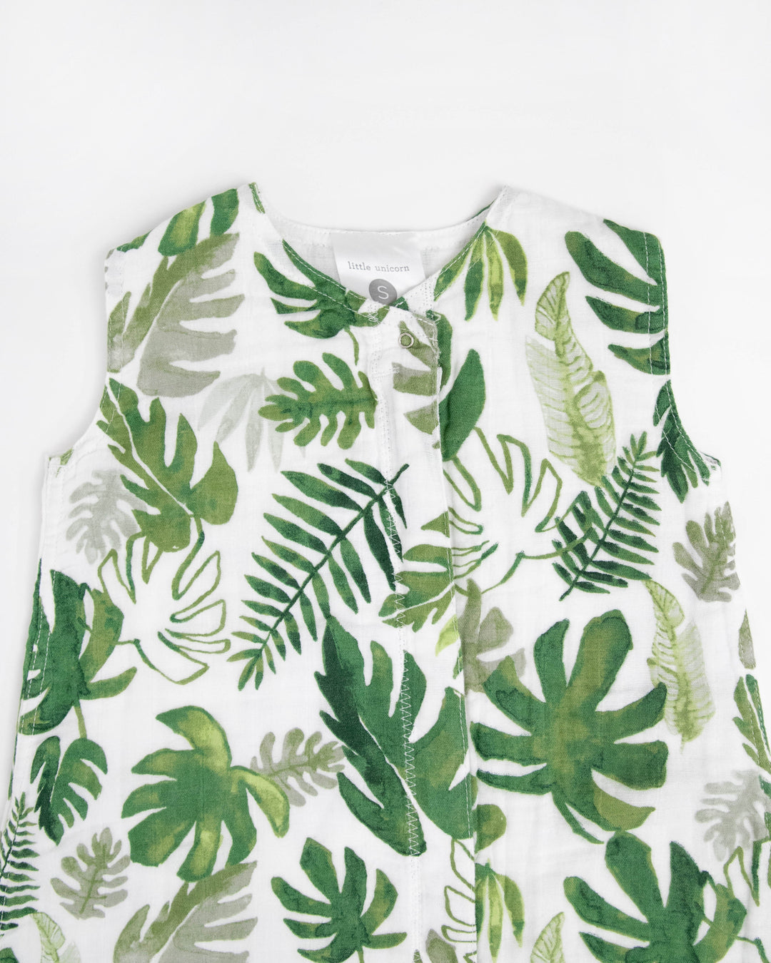 Little Unicorn Cotton Muslin Sleep Bag | Tropical Leaf