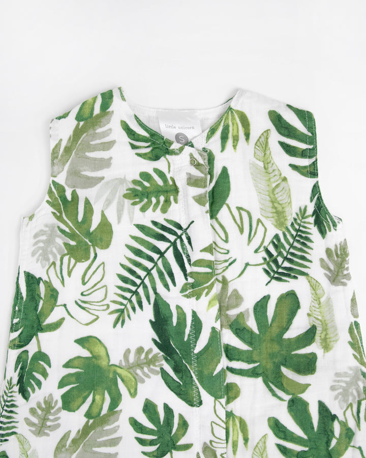 Little Unicorn Cotton Muslin Sleep Bag | Tropical Leaf