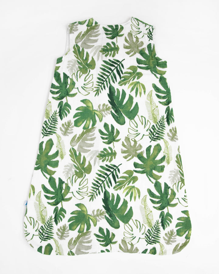 Little Unicorn Cotton Muslin Sleep Bag | Tropical Leaf