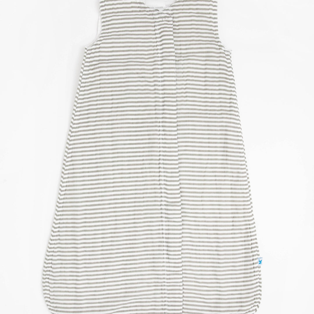 Little Unicorn Cotton Muslin Sleep Bag | Grey Stripe