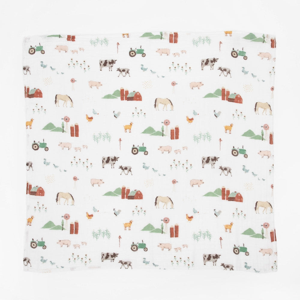 Little Unicorn Cotton Muslin Squares 4 Pack | Farmyard