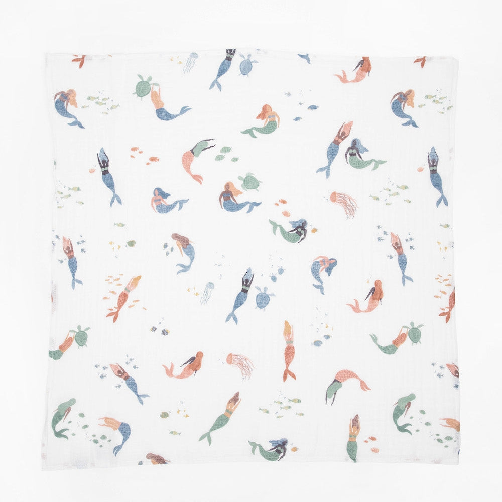 Little Unicorn Cotton Muslin Squares 4 Pack | Mermaids