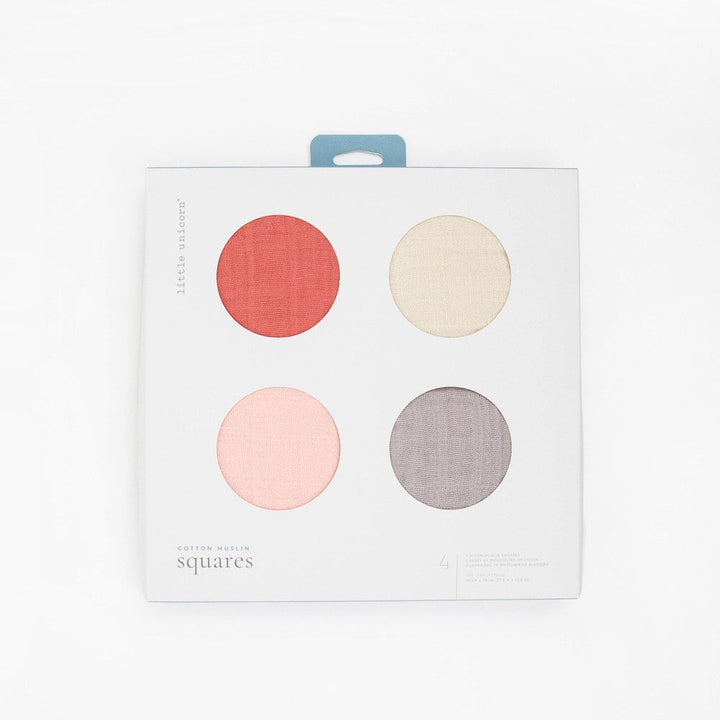 Little Unicorn Cotton Muslin Squares 4 Pack | Rose Petal