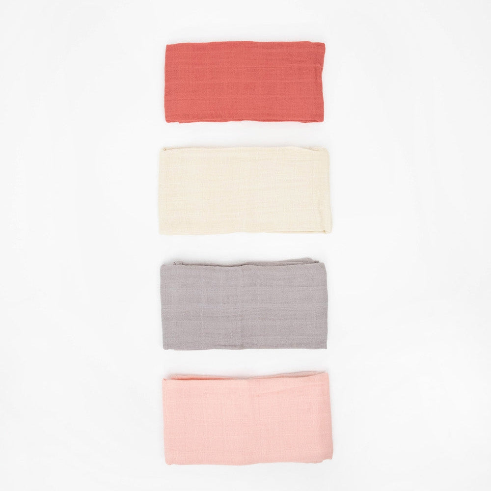 Little Unicorn Cotton Muslin Squares 4 Pack | Rose Petal