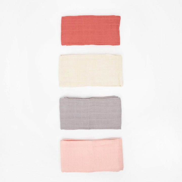 Little Unicorn Cotton Muslin Squares 4 Pack | Rose Petal