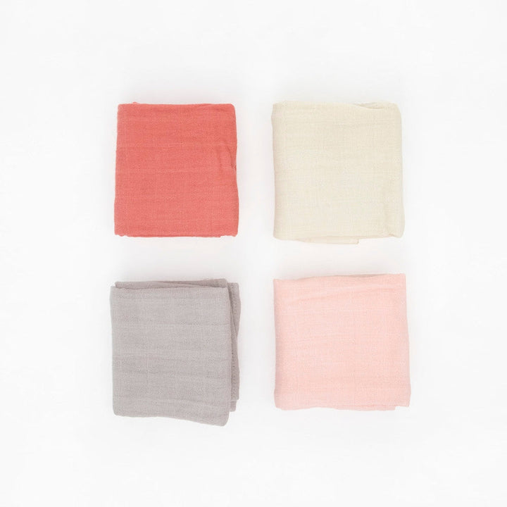 Little Unicorn Cotton Muslin Squares 4 Pack | Rose Petal