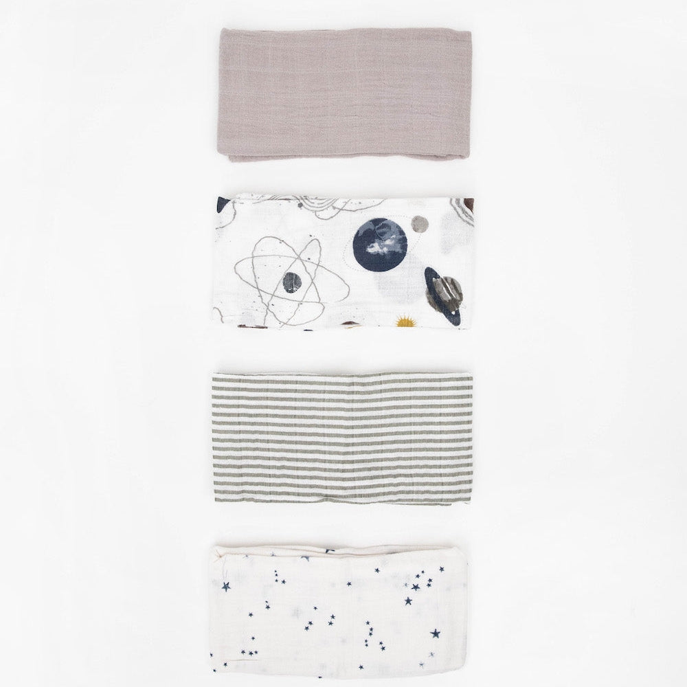 Little Unicorn Cotton Muslin Squares 4 Pack | Planetary
