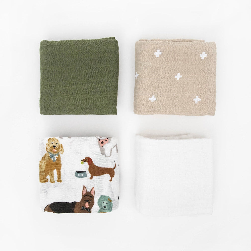 Little Unicorn Cotton Muslin Squares 4 Pack | Woof