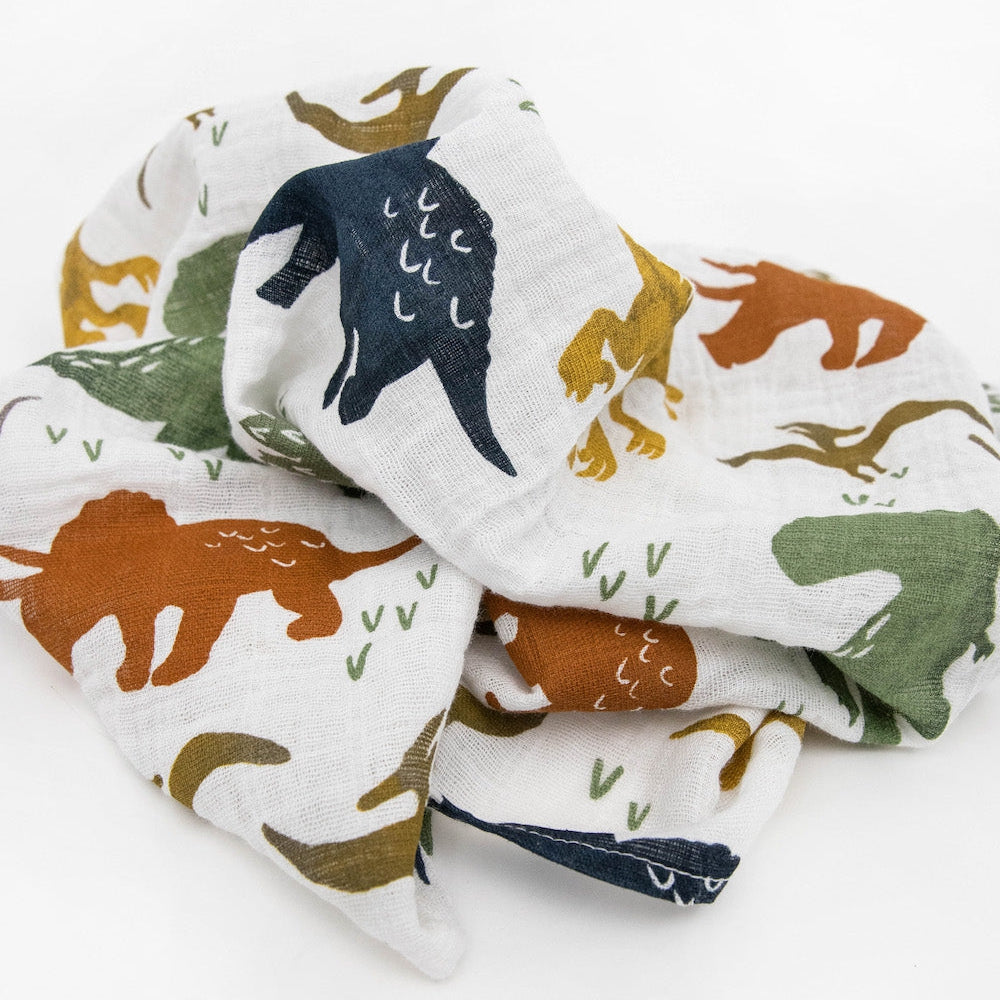 Little Unicorn Cotton Muslin Squares 4 Pack | Dino Friends