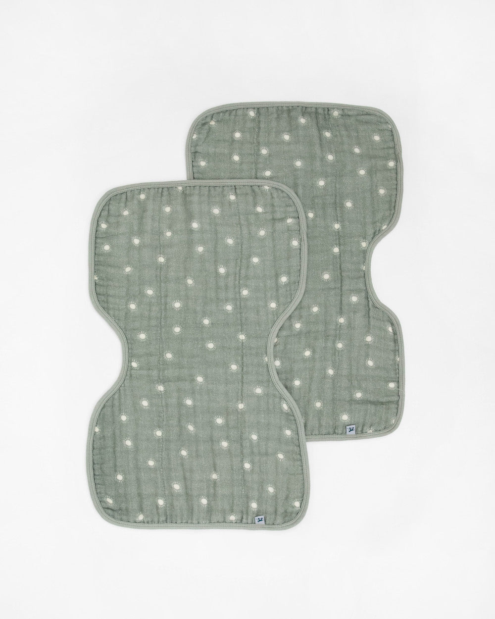Little Unicorn Organic Cotton Muslin Burp Cloth 2 Pack | Sage Suns + Sand Stripe