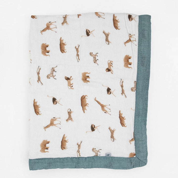 Little Unicorn Organic Cotton Muslin Baby Quilt | Animal Crackers