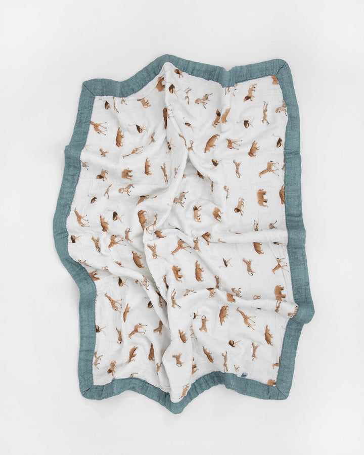 Little Unicorn Organic Cotton Muslin Baby Quilt | Animal Crackers