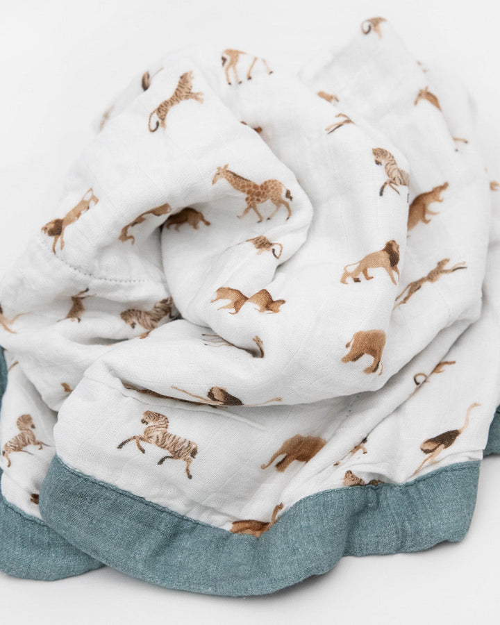 Little Unicorn Organic Cotton Muslin Baby Quilt | Animal Crackers