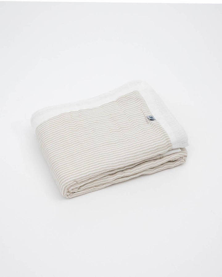 Little Unicorn Organic Cotton Muslin Baby Quilt | Sand Stripe