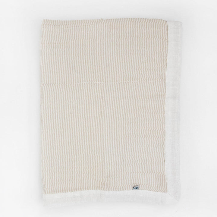 Little Unicorn Organic Cotton Muslin Baby Quilt | Sand Stripe
