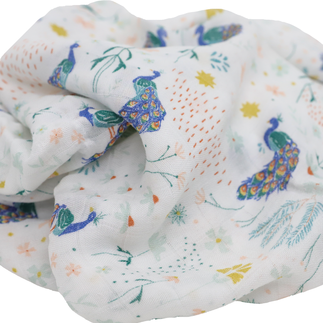 Little Unicorn Deluxe Muslin Swaddle Blanket | Peacock