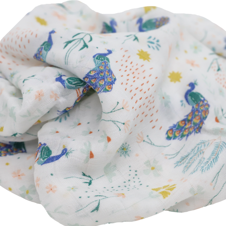 Little Unicorn Deluxe Muslin Swaddle Blanket | Peacock