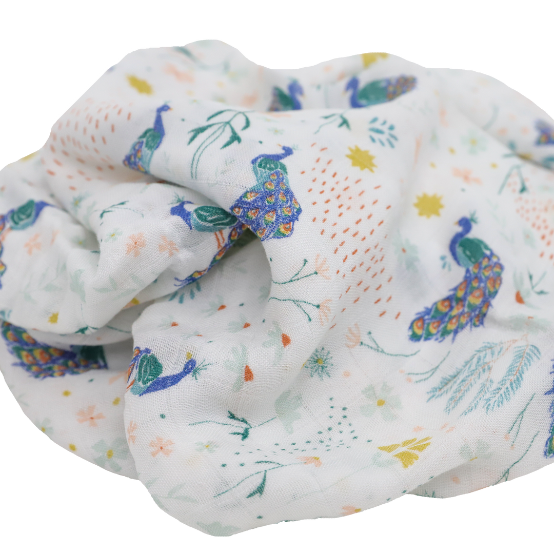Little Unicorn Deluxe Muslin Swaddle Blanket 2 Pack | Peacock