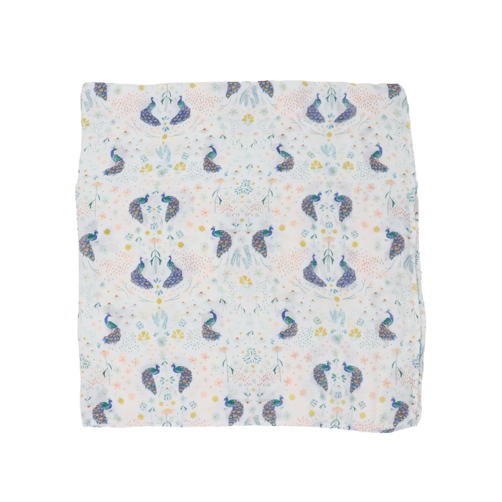 Little Unicorn Deluxe Muslin Swaddle Blanket | Peacock