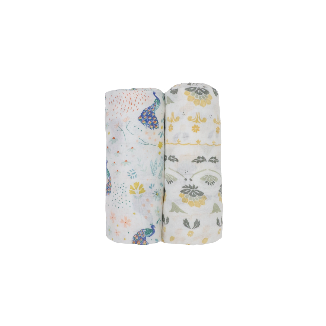 Little Unicorn Deluxe Muslin Swaddle Blanket 2 Pack | Peacock