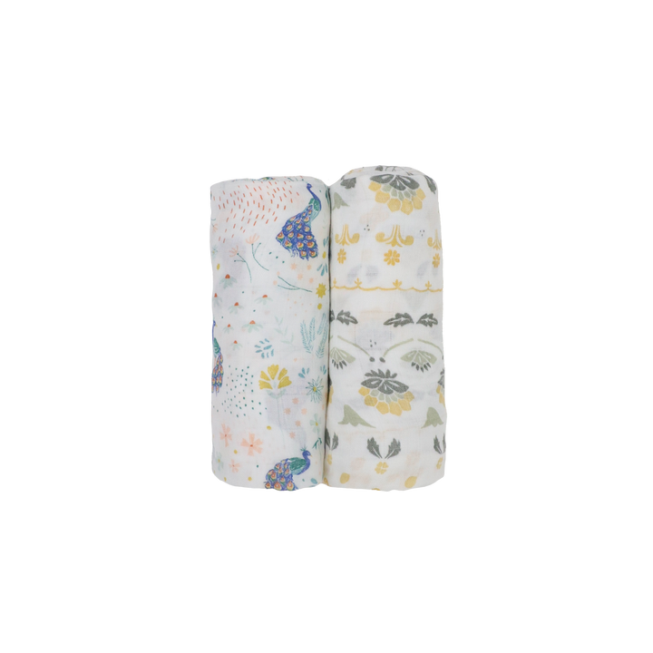 Little Unicorn Deluxe Muslin Swaddle Blanket 2 Pack | Peacock