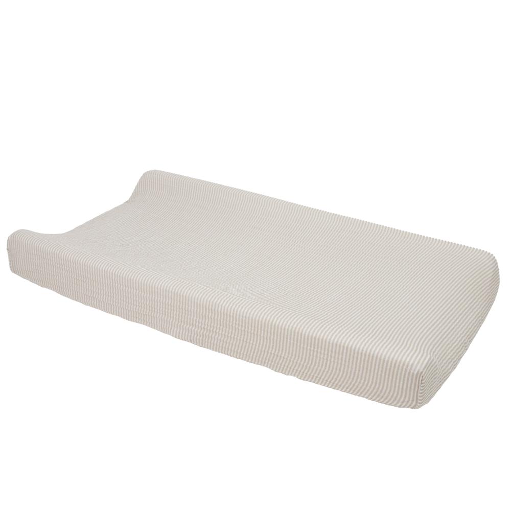 Little Unicorn Organic Cotton Muslin Changing Pad Cover | Sand Stripe