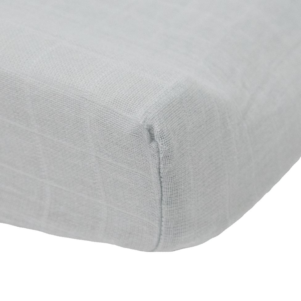Little Unicorn Organic Cotton Muslin Changing Pad Cover | White Sage
