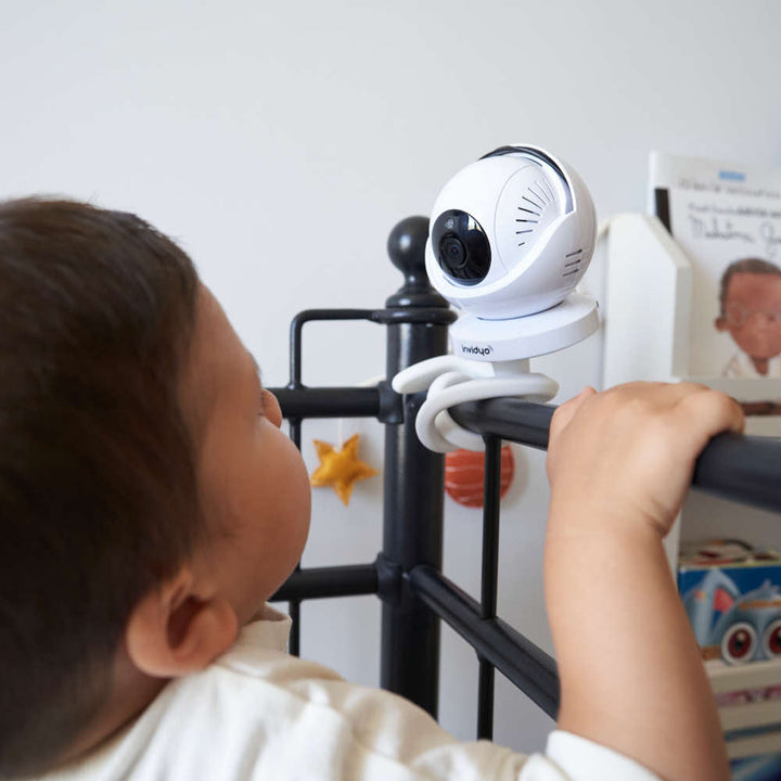 Invidyo The World's Smartest Video Baby Monitor with Crib Mount + 1-Year Subscription