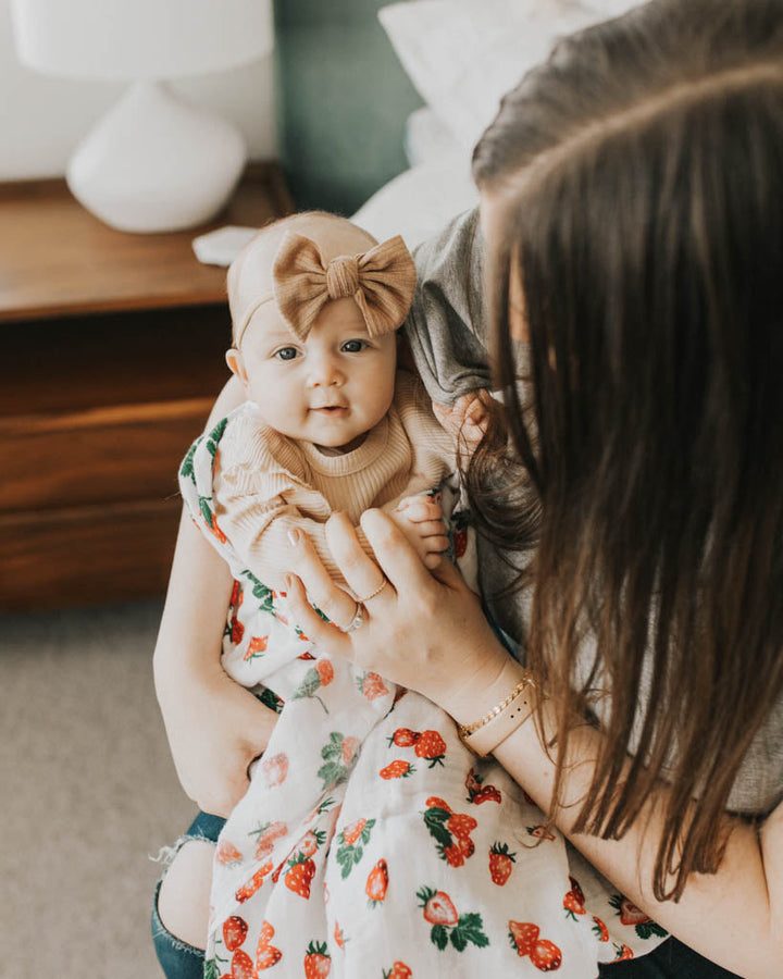 Little Unicorn Cotton Muslin Swaddle Blanket | Strawberry Patch