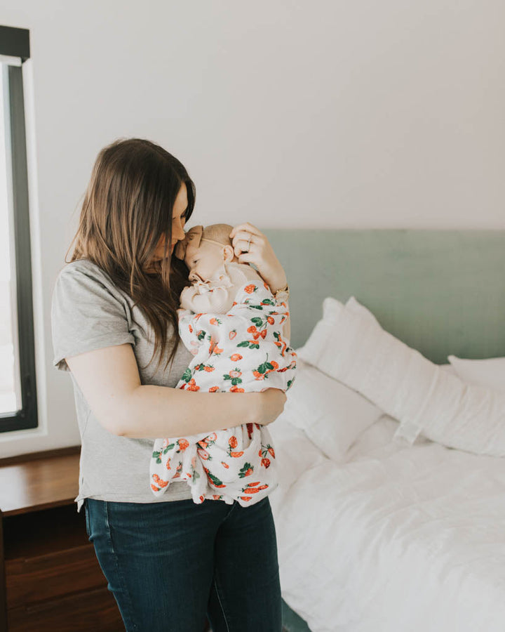 Little Unicorn Cotton Muslin Swaddle Blanket | Strawberry Patch