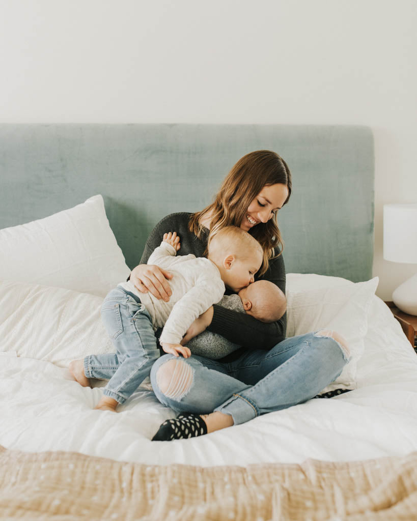 Little Unicorn Cotton Muslin Quilted Throw | Taupe Cross