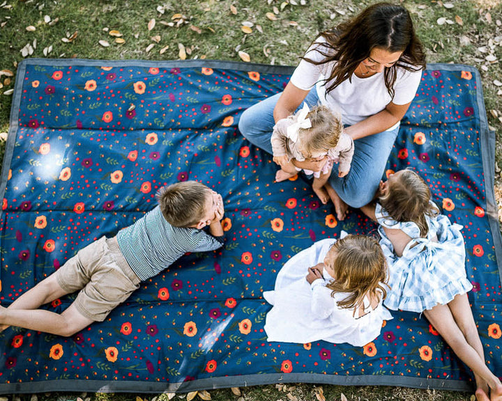 Little Unicorn Outdoor Blanket | Midnight Poppy