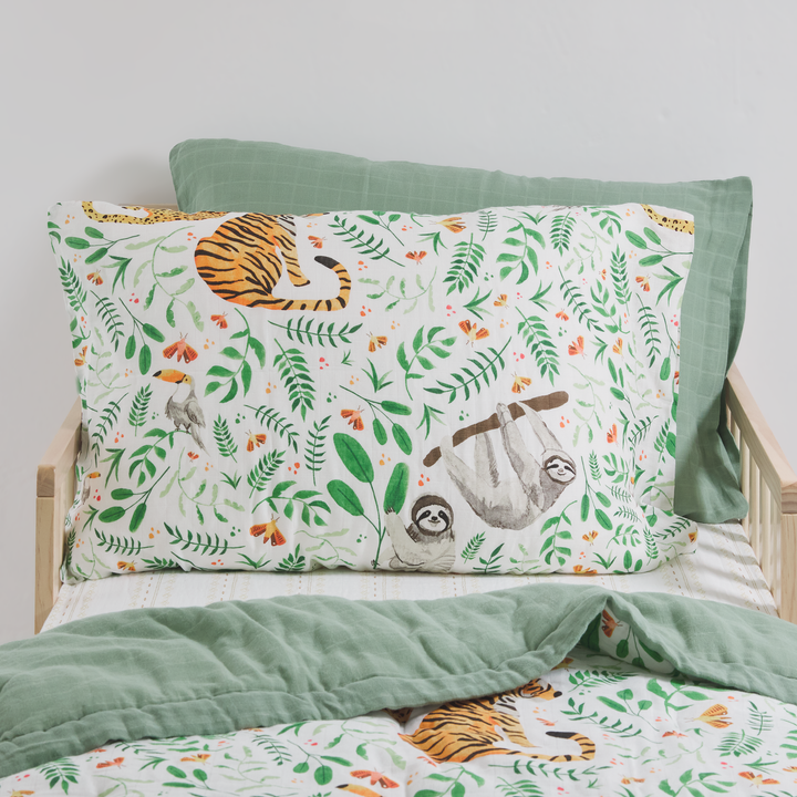 Little Unicorn Cotton Muslin Pillowcase 2-Pack | Mighty Jungle