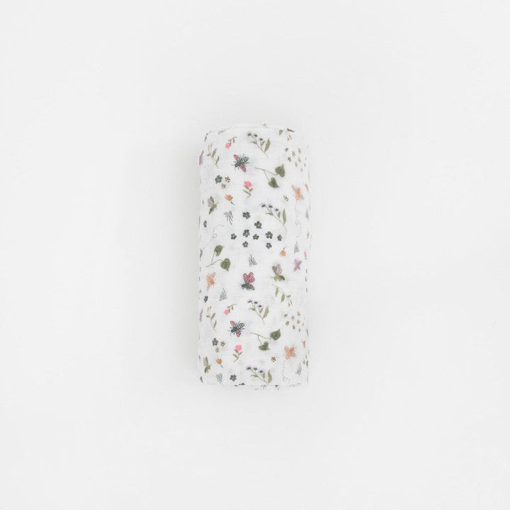 Little Unicorn Cotton Muslin Swaddle Blanket | Garden Bees