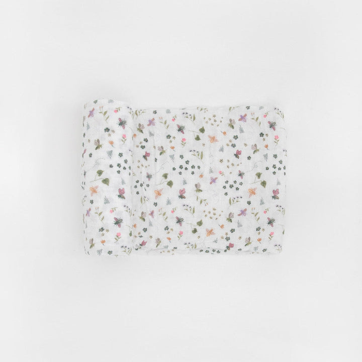 Little Unicorn Cotton Muslin Swaddle Blanket | Garden Bees