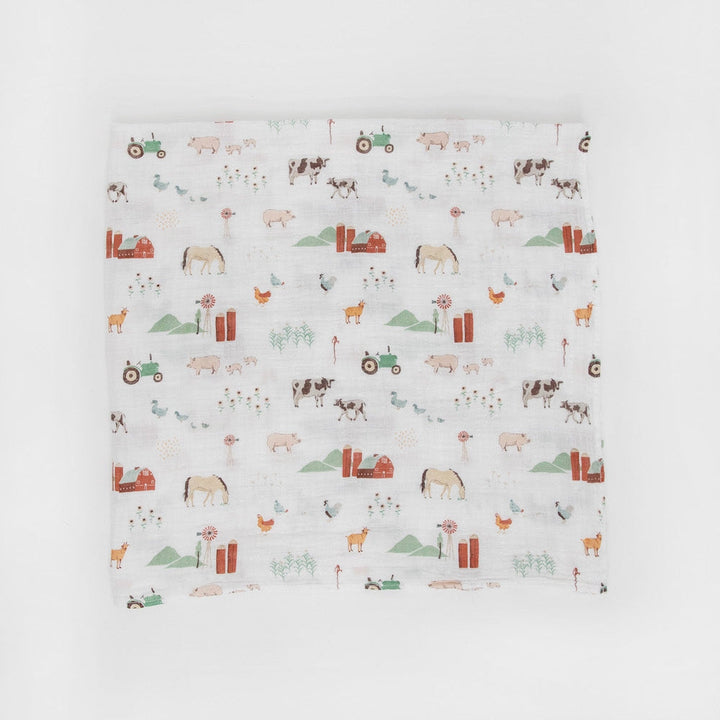 Little Unicorn Cotton Muslin Swaddle Blanket 3 Pack | Farmyard