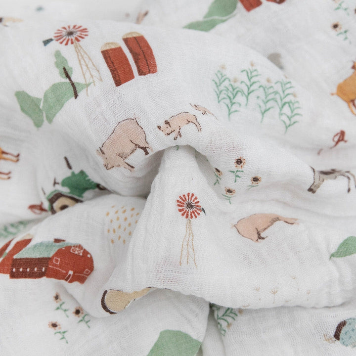 Little Unicorn Cotton Muslin Swaddle Blanket 3 Pack | Farmyard