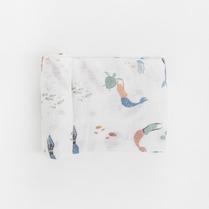 Little Unicorn Cotton Muslin Swaddle Blanket | Mermaids