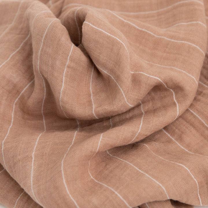 Little Unicorn Cotton Muslin Swaddle Blanket | Mauve Stripe
